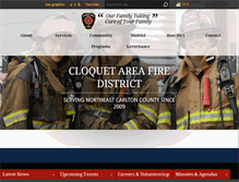 Tablet Screenshot of cloquetareafiredistrict.com